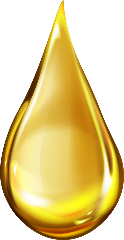Ilustración de una gota de aceite dorado